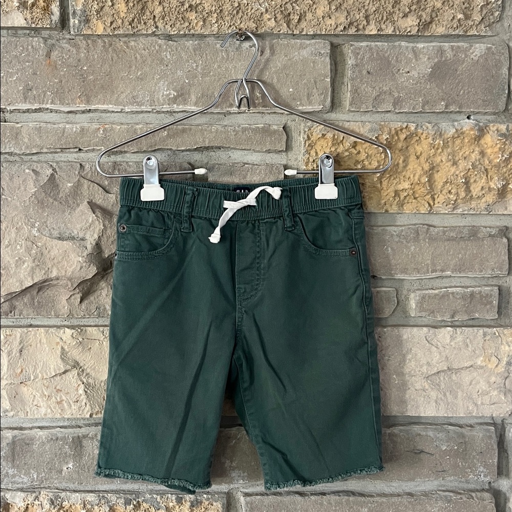 GAP Kids Dark Green Bermuda Shorts with Frayed Hem Size XL